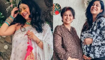 Kishwer Merchantt's Mommy Flaunts Her Fake Baby Bump With A Cushion To Give Company To Her