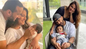 Anita Hassanandani And Rohit Reddy's Picture Holding Their Son Aaravv At Dhuni Kolhu Is Family Goals