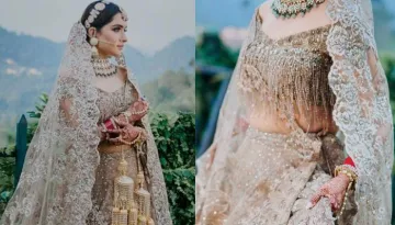 Bride Channelised Her Inner Royalness With A Sispatti That Enhanced Her Whole Champagne-Hued Attire