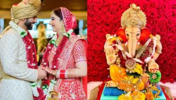 Rahul Vaidya And Disha Parmar Celebrate Their First Ganesh Chaturthi After Marriage [See Pictures]