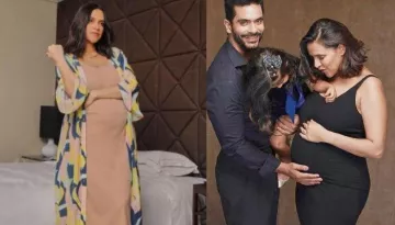 Neha Dhupia Caresses Her Baby Bump In Stunning 'Pool Party Of Two' Pictures, Aced A Black Monokini