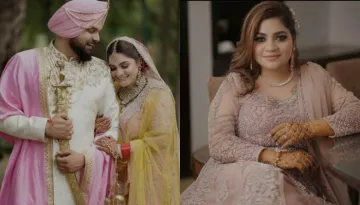 Punjabi Bride Wears Baby Pink 'Lehenga', Sporting A Double 'Kaleera' Look For Her Wedding