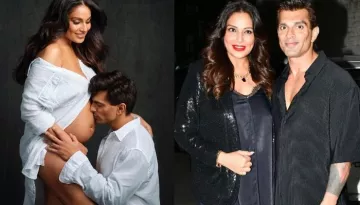 Bipasha Basu Flaunts Her Grown Baby Bump And Twins With Hubby, Karan Singh Grover In Black Outfits