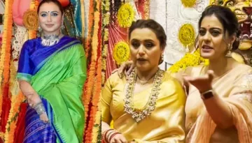 Bong Beauties, Rani Mukerji, Kajol Stun In Beige Sarees On 'Maha Ashtami' Kajol Calls Paps 'Useless'