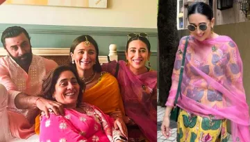 Karisma Kapoor Dons Playful 'Gajji' Silk 'Kurta' Worth Rs 33K For 'Bhabhi', Alia Bhatt's Baby Shower