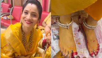 Ankita Lokhande Dons 'Alta' And A Handcrafted 'Kanjeevaram' Saree For 'Bhai Ki Shaadi'