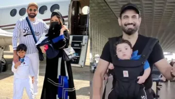 Irfan Pathan Gets Spotted While Performing Daddy Duties, Carries 9-Month-Old Son In A Baby Sling Bag