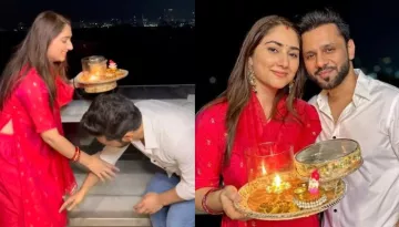 Rahul Vaidya Touches Wife, Disha Parmar's Feet On Karwa Chauth, Won Hearts For Breaking Stereotypes