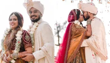 Stand-Up Comedian, Aishwarya Mohanraj Gets Married At Beach, Looks Pretty In Green-Tasseled Lehenga