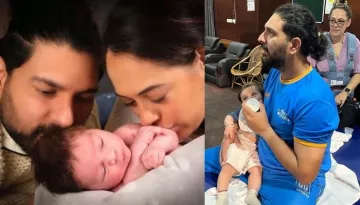 Hazel Keech Shares A Photo Of Orion Standing On Daddy, Yuvraj's Shoulder To Celebrate His 1st Diwali