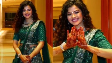 Palak Muchhal Opts For A Heavily Embellished Green-Coloured Lehenga For Her 'Sangeet' Ceremony