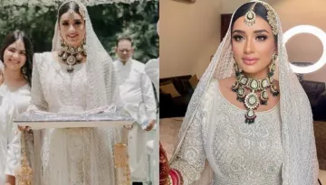 Sikh Bride Ditched Red Lehenga And Wore White 'Chikankari Sharara' For Anand Karaj Ceremony
