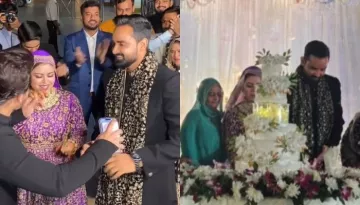 Shoaib Ibrahim Grooves With Sister, Saba At Her Reception, She Cuts A Unique 5-Tiered White Cake