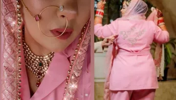 Plus-Size Bride Wore A Unique Pink Pantsuit With 'Dupatta' On Her Wedding, Slays In 'Doli Kaleeras'