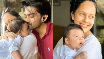 Natasha Sharma's Son Looks Cute In 'Kurta-Pyjama' As He Is Peacefully Sleeping In His Mommy's Lap