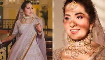 Manish Malhotra Bride Stuns In A Rose-Pink Organza Lehenga, Styles It With Kundan Pearl Jewellery
