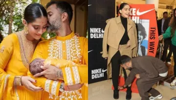 New Mom, Sonam Kapoor Can't Stop Blushing As Hubby, Anand Ahuja Fixes Her Shoes In Front Of The Paps