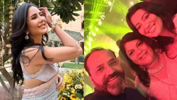 Katrina Kaif Wears A Saree With A Princess-Cut Blouse To Nykaa's CEO Falguni Nayar's Family Wedding