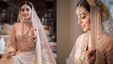 The Bride Stunned In Her Pastel Pink Sabyasachi Lehenga And Paired It With 'Jadau Polki' Jewellery