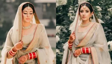 Sabyasachi Bride Wears Unique Colour Contrast 'Zardosi' Lehenga With An Embroidered Organza Dupatta