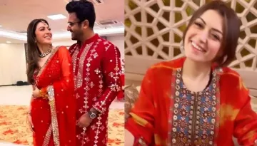 Hansika Motwani Dons A Printed Kurta With Shell Tassels Worth Just Rs. 32K For Her 'Mehendi'