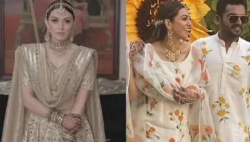 'Dulhan'-To-Be, Hansika Motwani Dons A Strappy Floral 'Sharara' For Haldi Ceremony, Twins With Groom