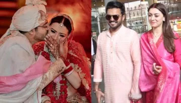 Hansika Motwani Is Back In Mumbai, Looks Pretty In Pink Suit As She Flaunts Mangalsutra And Sindoor