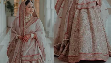 Bride Wore A Sabyasachi Heritage Lehenga Featuring Floral 'Meenakari' Work And Minimal Jewellery
