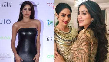Janhvi Kapoor Flaunts Her Curves In A Tight Leather Gown, Calls Mom Sridevi Her Fashion Inspiration