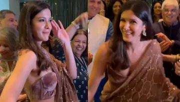 Shanaya Kapoor Dances Her Heart Out At Cousin's Engagement, Stuns In A Beige-Coloured Saree