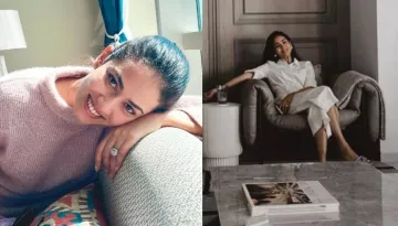 Mira Rajput Kapoor Gives A Sneak Peek Into Her Living Room Featuring Wooden Walls And Nude Sofas