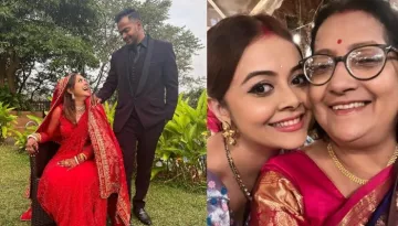 Devoleena Bhattacharjee Wore A Mauve-Saree With 'Addigai' Jewellery For Her 1st Look Post Wedding