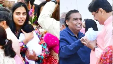 Extremely Elated 'Nanu', Mukesh Ambani And 'Dadu' Ajay Piramal Cradle Isha-Anand's Twin Babies