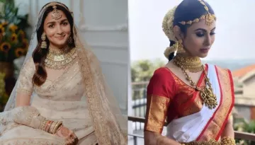 Alia Bhatt's Ivory Saree To Mouni Roy's Temple Jewels, Celeb Brides Of 2022 Who Donned Unique Looks