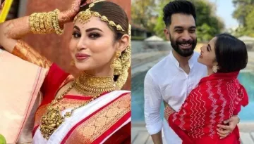 Mouni Roy's FIRST Pictures As A South Indian Bride: Looks Gorgeous In A White And Red Silk Saree