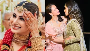 Mouni Roy Dazzles In A Golden Lehenga For Her Post-Wedding 'Sangeet' Night [Video Inside]