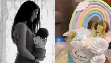 Geeta Basra Celebrates Her Son, Jovan Veer Singh's Six-Month Birthday, Cuts A Rainbow-Themed Cake