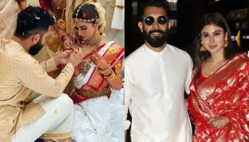 Mouni Roy Wears A Crimson 'Banarasi' Saree With Her Temple Choker Necklace, Gives 'Desi Bahu' Vibes