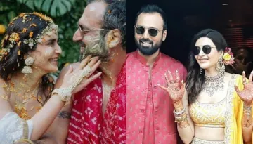 Karishma Tanna Looks Stunning In A Yellow 'Bandhani' Lehenga For Her 'Mehendi' Ceremony