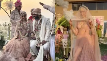 Karishma Tanna Was Unable To Control Her Laugh At Bridal Entry, Looks Gorgeous In A Pastel Lehenga