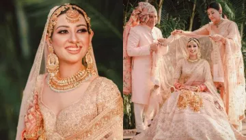 Sabyasachi Bride Stuns In A Blush Pink-Coloured Lehenga, Styles It With Her Heirloom Jewellery