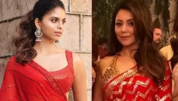 Shah Rukh Khan's Daughter, Suhana Khan Looks A Replica Of Mom, Gauri Khan In A Red Saree