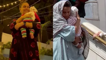 Neha Dhupia Took Her Four-Month-Old Son, Guriq To Gurudwara To Seek Blessings