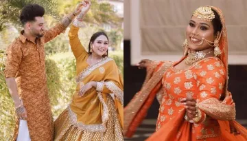 'BB 15' Fame, Afsana Khan Ties The Knot With Saajz, Stuns In An Orange-Hued Lehenga