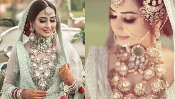 Bride Wore A Pastel Green 'Anarkali' For Her Wedding, Dazzled In Statement Uncut 'Polki' Jewellery