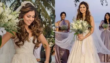 Bride Wore A Falguni And Shane Peacock's Pristine White Gown For Her Christian Wedding