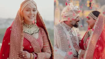 Luv Ranjan's Bride, Alisha Vaid Donned A Red Sabyasachi Lehenga With Oversized Statement Jewellery