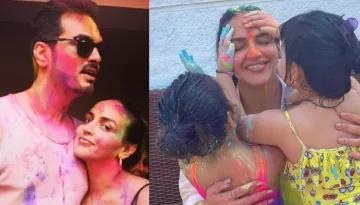 Esha Deol Plays Holi With Daughters, Radhya And Miraya, Smears 'Gulaal' On Hubby, Bharat Takhtani