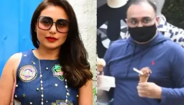 Rani Mukerji Dines Out With Hubby, Aditya Chopra To Celebrate Birthday, The Duo Twins In Blue