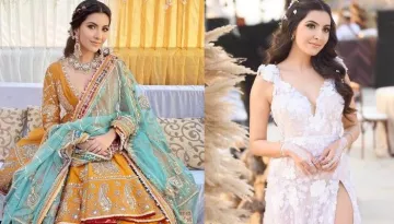 Influencer Bride Got Her 'Sagan' Outfit From Pakistan, Donned A 3D Flower Gown For Sundowner Bash
